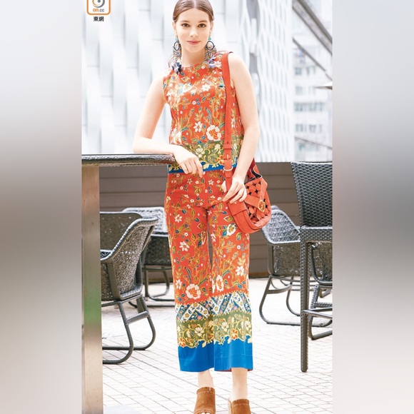 NWT Tory Burch Dayton Crop Pant in Samba Batik Floral - Picture 7 of 14